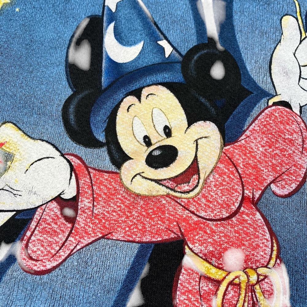 Vintage 1998 Walt Disney World Sorcerers Apprentice Mickey Mouse Sweatshirt USA - Picture 5 of 16